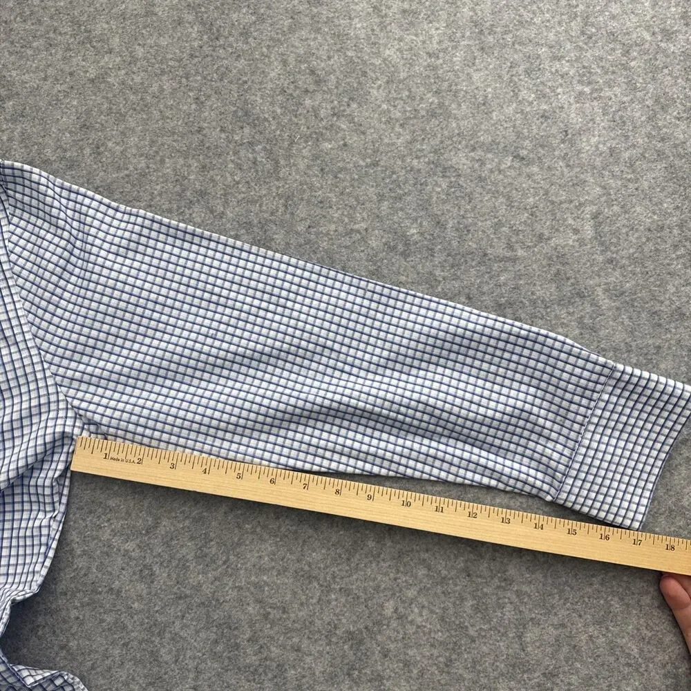 Banana Republic Long Sleeve Plaid Button Down Shirt Slim Fit Men's M Blue White